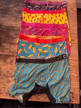 Men’s Step One Multi-Color Patterned Boxer Briefs bird, Pizza and Hot Dog Prints